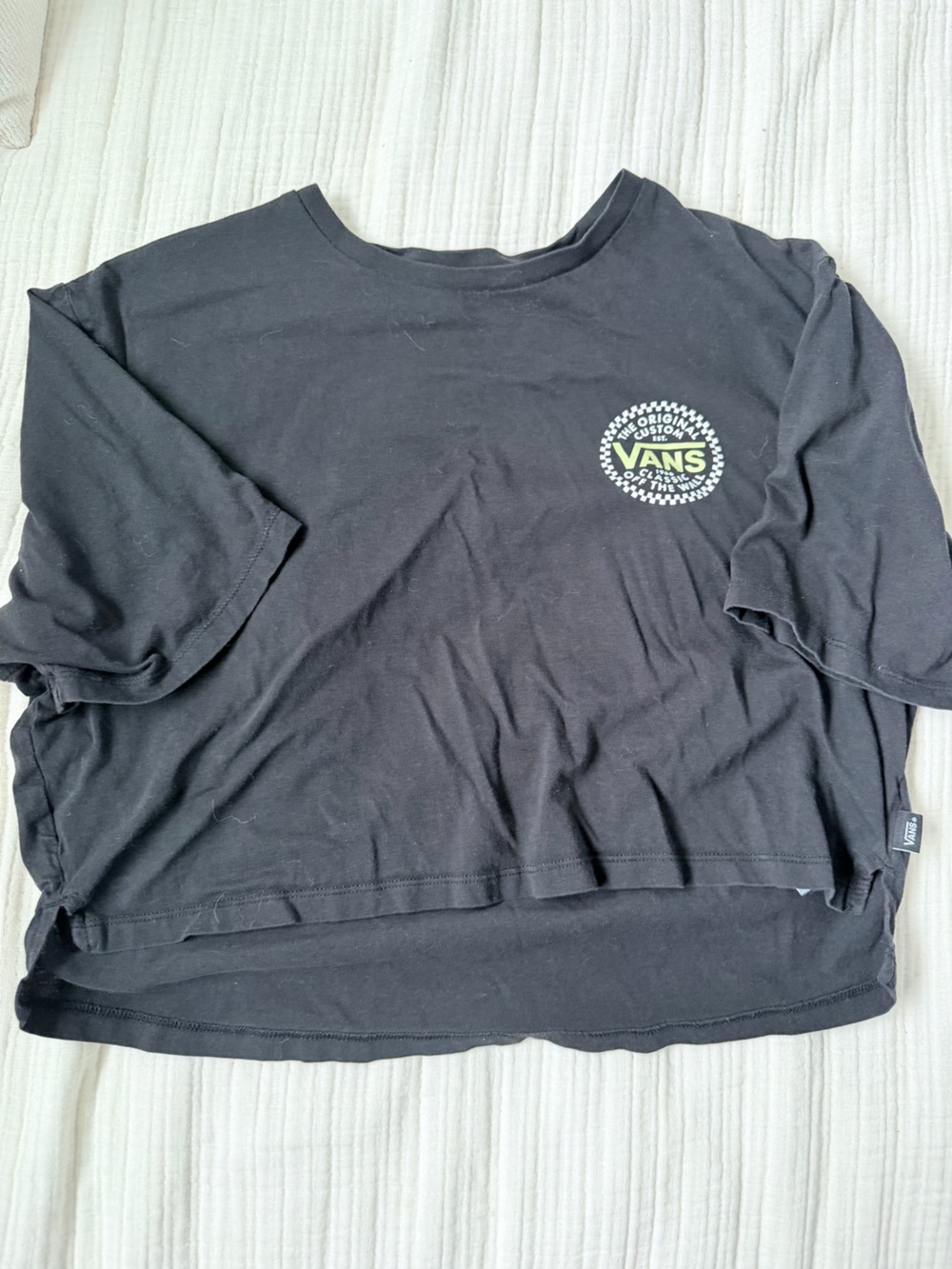 Vans Black Short Sleeve Tee with Checker Logo